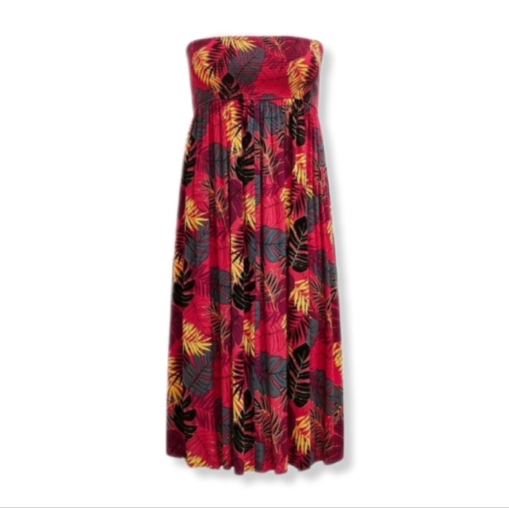 Torrid Midi Gauze Smocked Convertible Dress Multi